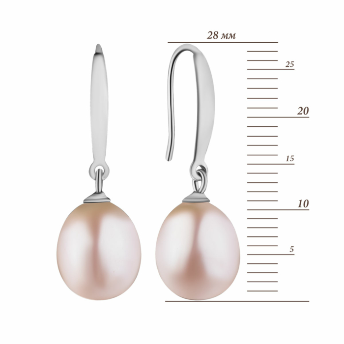 Срібні сережки з перлами.Артикул UG5SE01929