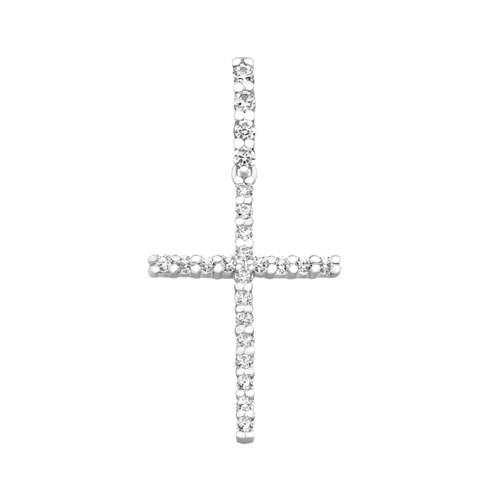 Серебряный крестик с фианитами.Артикул UG52-0021.0.2
