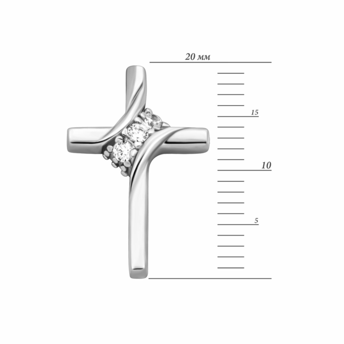Серебряный крестик с фианитами.Артикул UG5SZ173