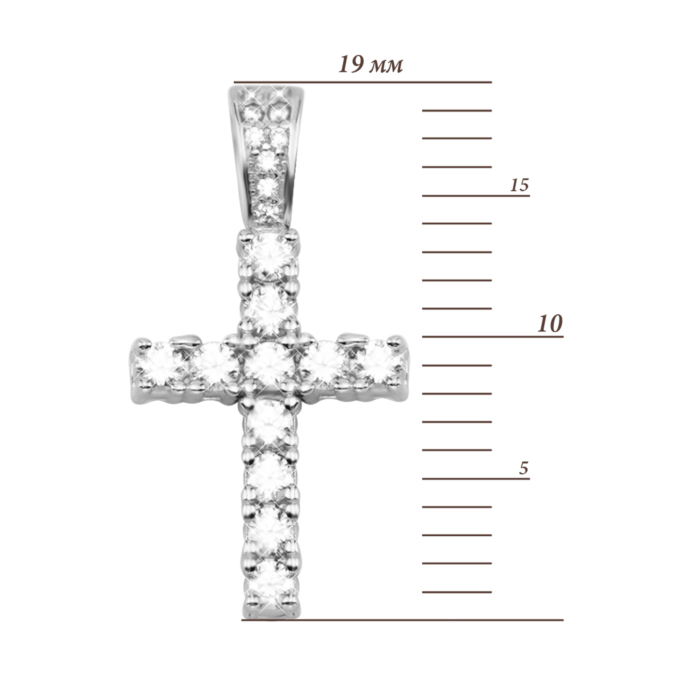 Серебряный крестик с фианитами. Артикул UG5SZDP10406
