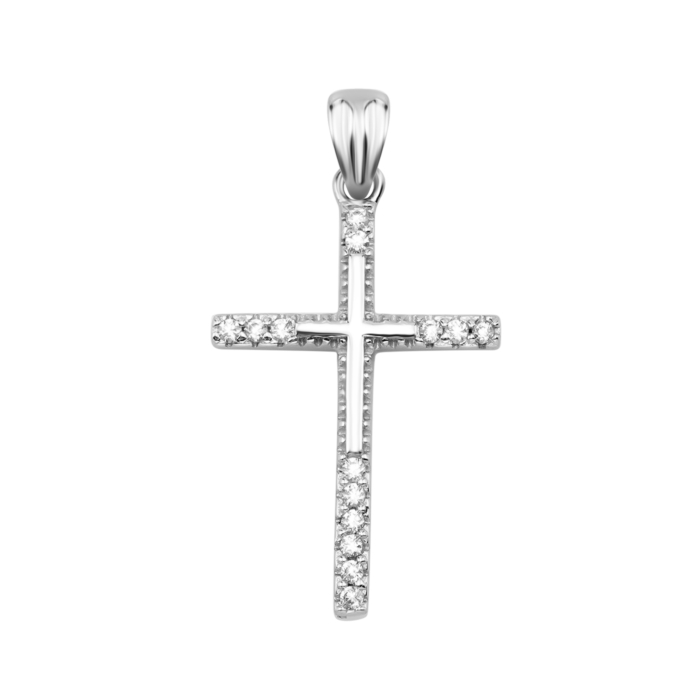 Серебряный крестик с фианитами. Артикул UG5SZDP10471