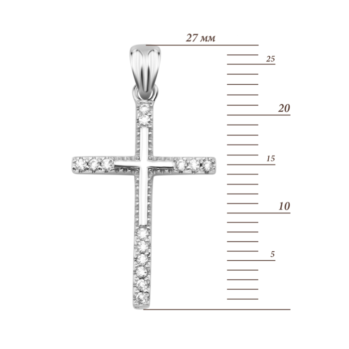 Серебряный крестик с фианитами. Артикул UG5SZDP10471