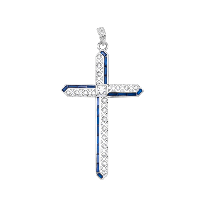 Серебряный крестик с фианитами. Артикул UG5SZDP10946