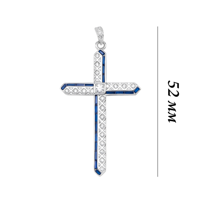 Срібний хрестик з фіанітами. Артикул UG5SZDP10946