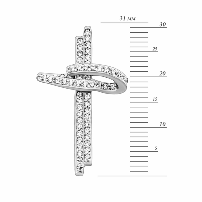 Серебряный крестик.Артикул UG5SZ204