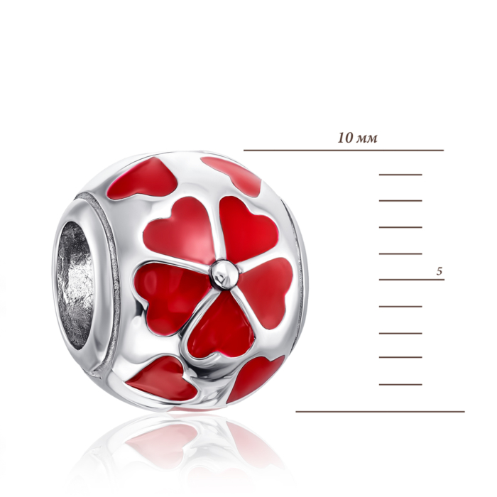 Срібна намистина шарм з емаллю. Артикул 35146/12/1/392