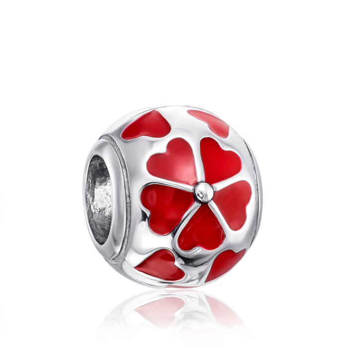 Срібна намистина шарм з емаллю. Артикул 35146/12/1/392