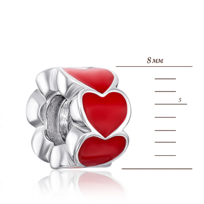 Срібна намистина шарм з емаллю. Артикул 35149/12/1/392