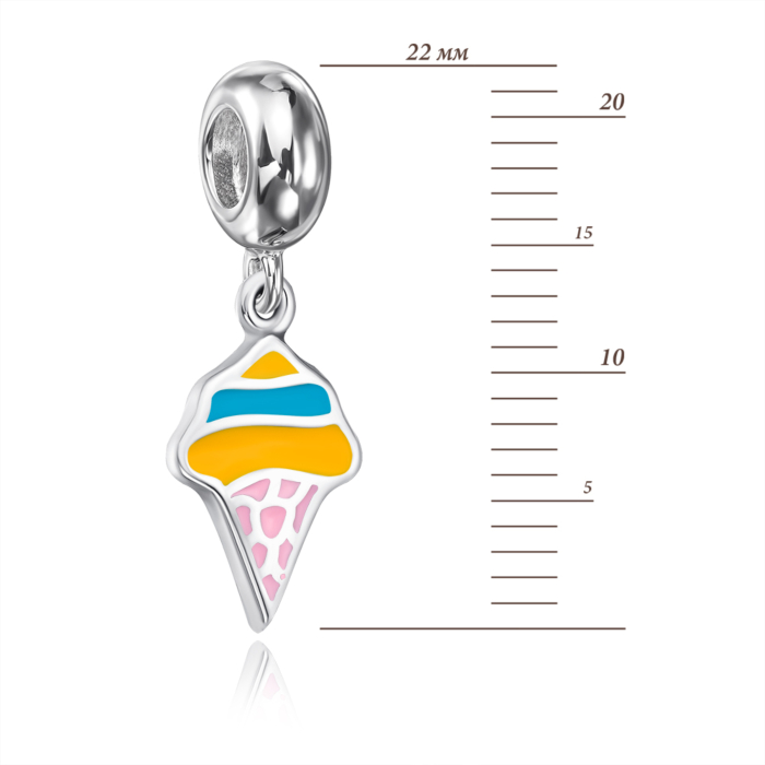 Срібний шарм Морозиво з емаллю G2372-P/12/898