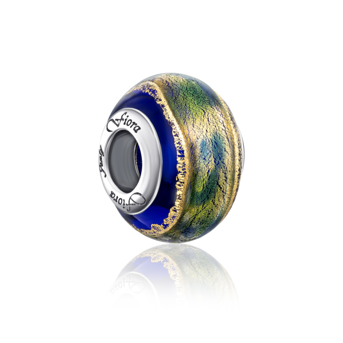 Срібна намистина шарм з муранським склом. Артикул GPN10065-P/12