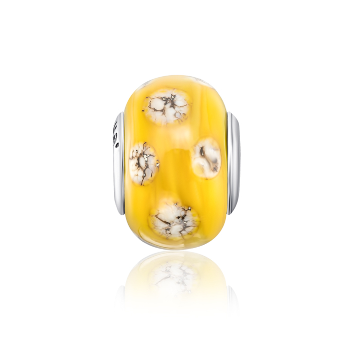 Срібна намистина шарм з муранським склом. Артикул GPN10091-P/12