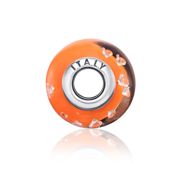 Срібна намистина шарм з муранським склом. Артикул GPN10164-P/12/2351