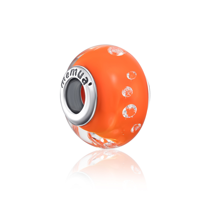 Срібна намистина шарм з муранським склом. Артикул GPN10164-P/12/2351