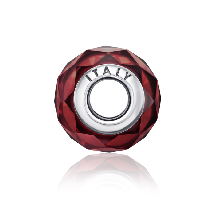 Срібна намистина шарм з муранським склом. Артикул GPN10175-P/12/3263