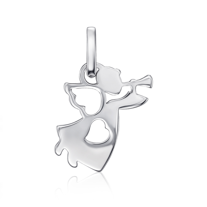 Срібна підвіска «Янгол» без вставки. Артикул 31719/12/1