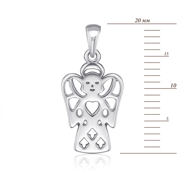 Срібна підвіска «Янгол» без вставки. Артикул 35008/12/1