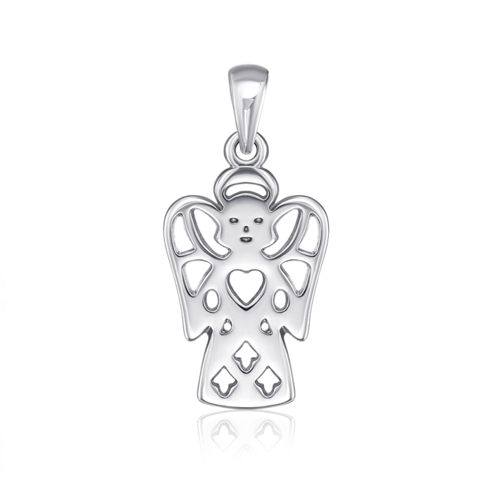 Срібна підвіска «Янгол» без вставки. Артикул 35008/12/1