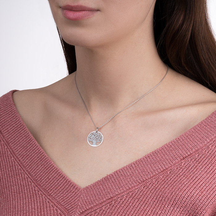 Срібна підвіска «Дерево» без вставки. Артикул PN244-P/12/3609