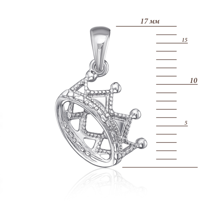 Срібна підвіска «Корона» без вставки. Артикул с35010