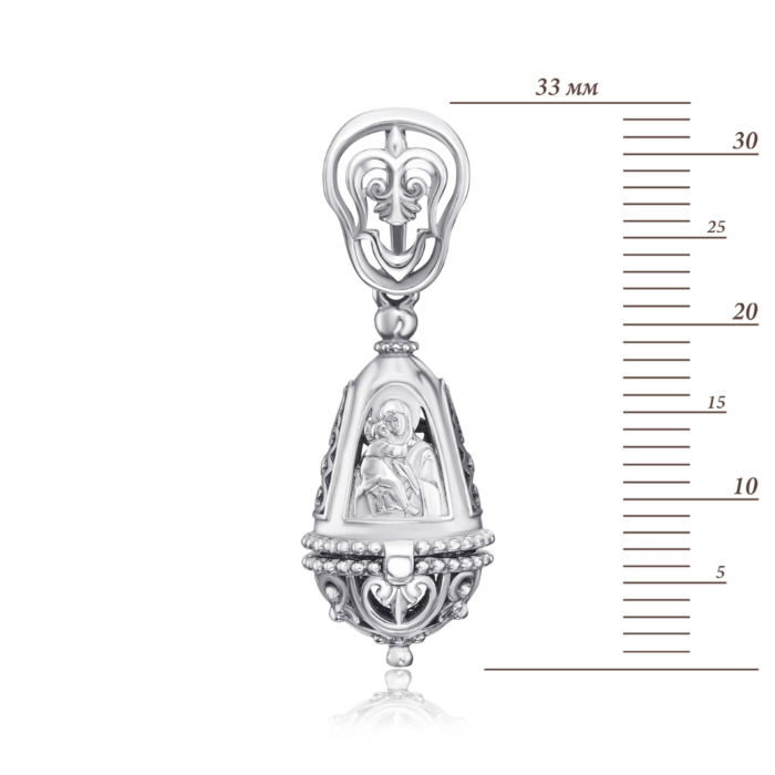 Серебряная подвеска-ладанка без вставки. Артикул 35259/12/1