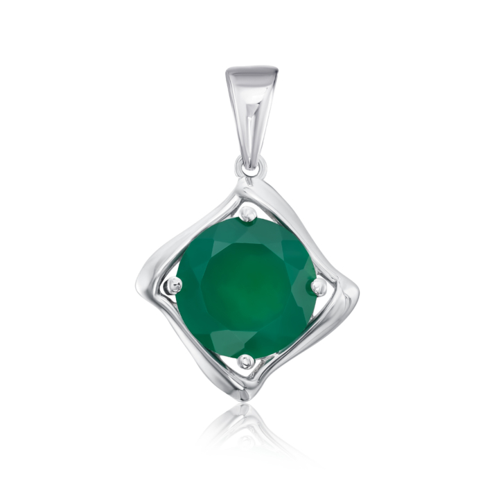 Срібна підвіска з агатом. Артикул 550024/12/1/5783