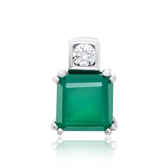 Срібна підвіска з агатом. Артикул GREP3283-P/12/6411