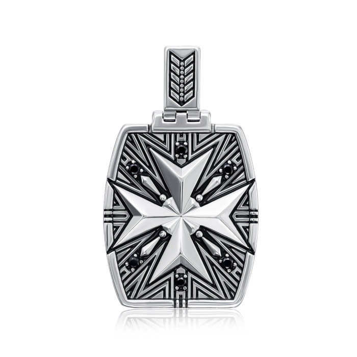 Срібна підвіска з чорними фіанітами. Артикул 35224/12/1/2872
