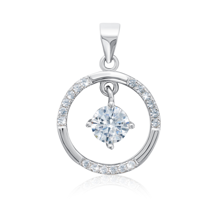 Срібна підвіска з фіанітами. Артикул 2P19697-P/12/1