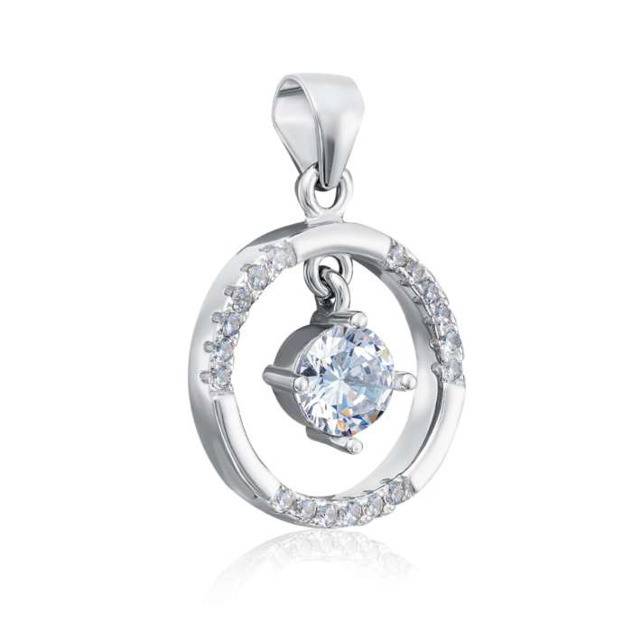 Срібна підвіска з фіанітами. Артикул 2P19697-P/12/1