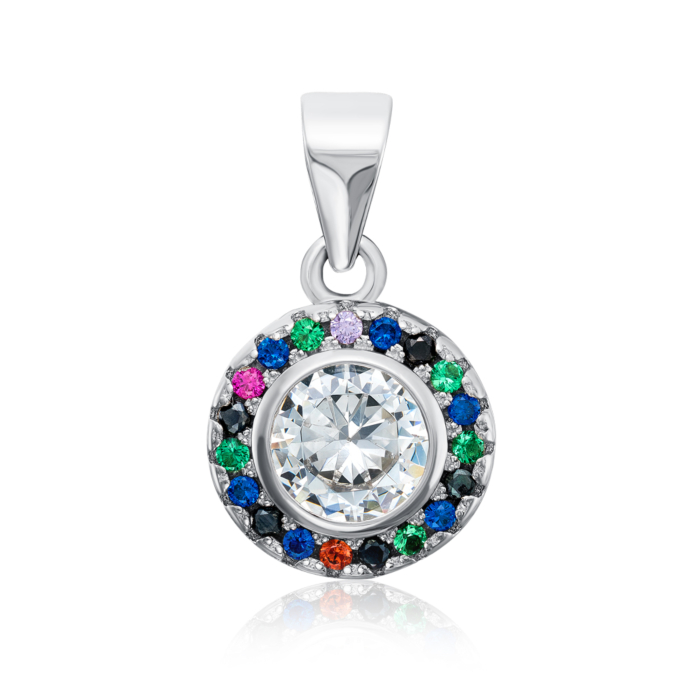 Срібна підвіска з фіанітами. Артикул 2P21412-P/12/1550