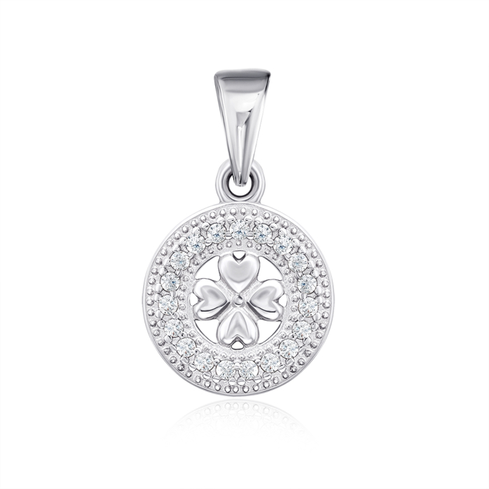 Срібна підвіска з фіанітами. Артикул 35320/12/1/1