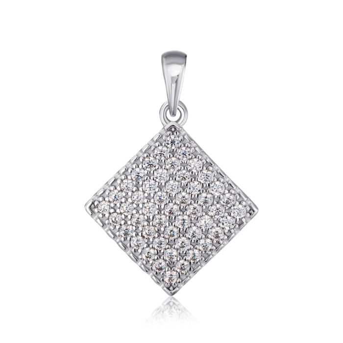 Срібна підвіска з фіанітами. Артикул 35629/12/1/13