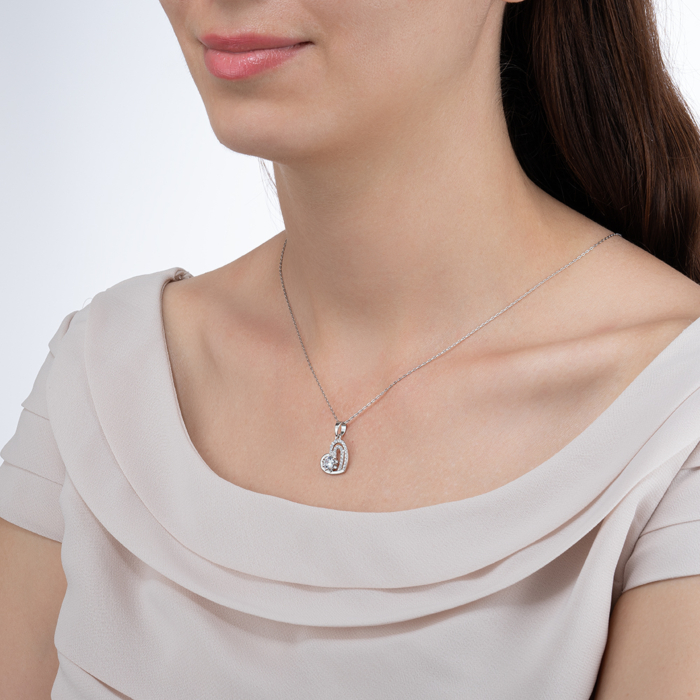 Срібна підвіска з фіанітами. 35651/12/1/70