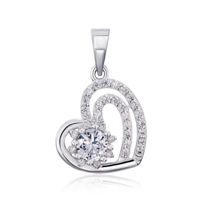 Срібна підвіска з фіанітами. 35651/12/1/70