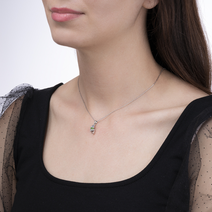 Срібна підвіска з фіанітами. Артикул 35652/12/1/3987