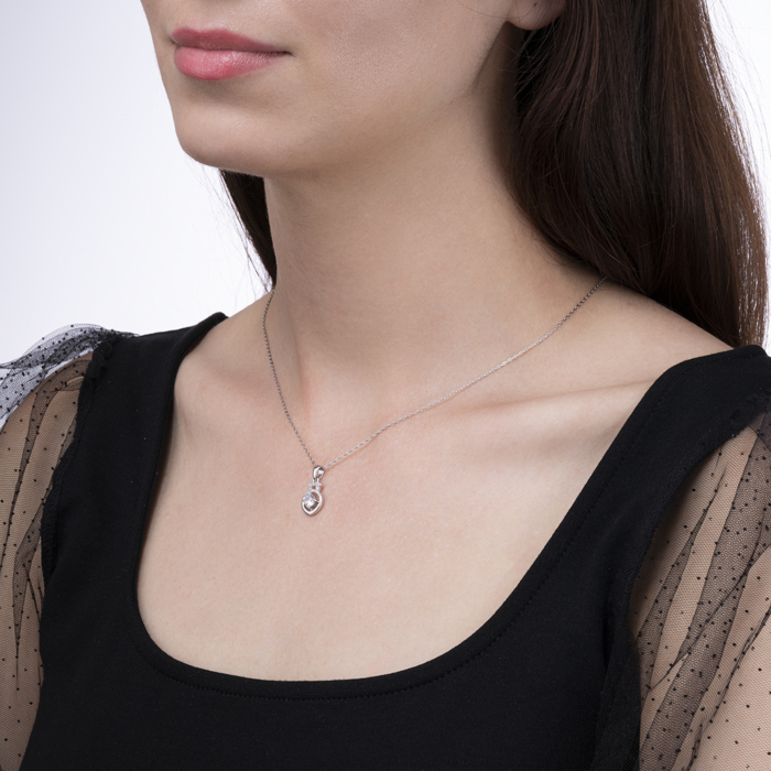 Срібна підвіска з фіанітами. Артикул 35653/12/1/145