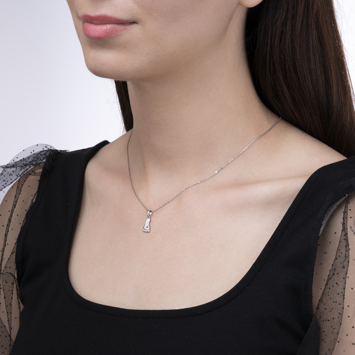 Срібна підвіска з фіанітами. Артикул 35655/12/1/3