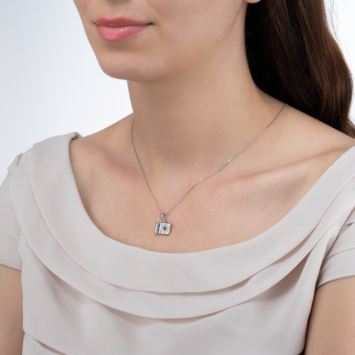 Срібна підвіска з фіанітами. Артикул 35677/12/1/3985