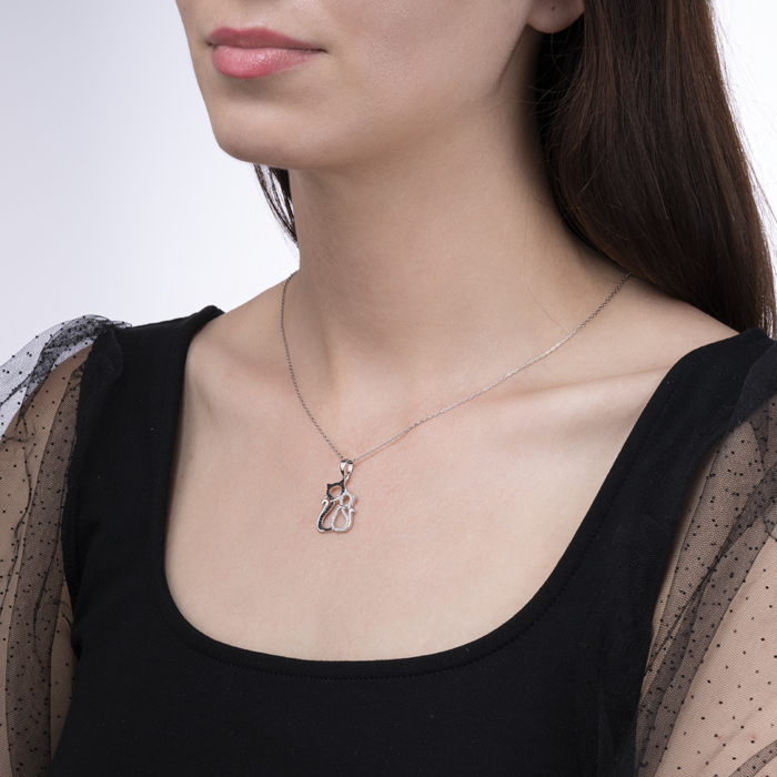 Срібна підвіска з фіанітами. Артикул 35687/12/1/12