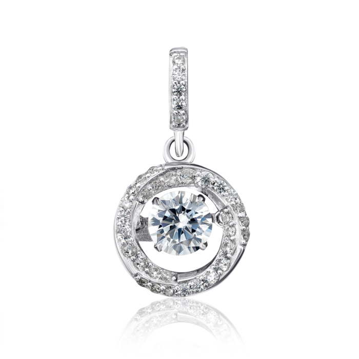Срібна підвіска з фіанітами. Артикул OP03220A-P/12/1