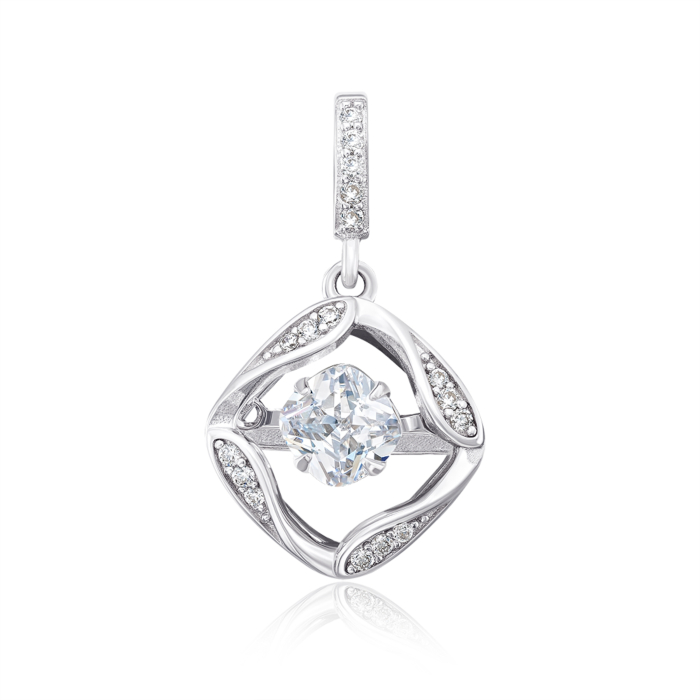 Срібна підвіска з фіанітами. Артикул OP03221A-P/12/1