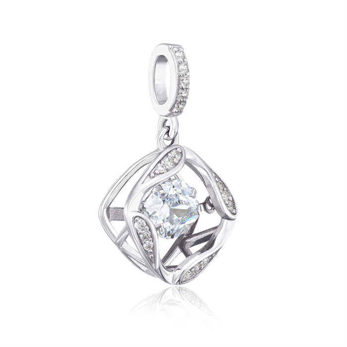 Срібна підвіска з фіанітами. Артикул OP03221A-P/12/1
