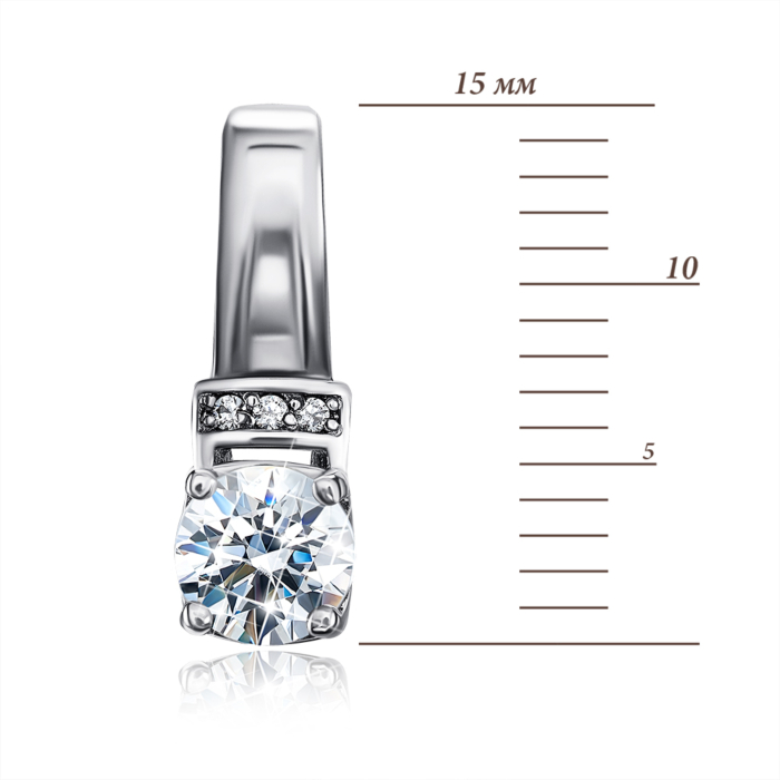 Срібна підвіска з фіанітом S. Артикул 35180/12/1/343