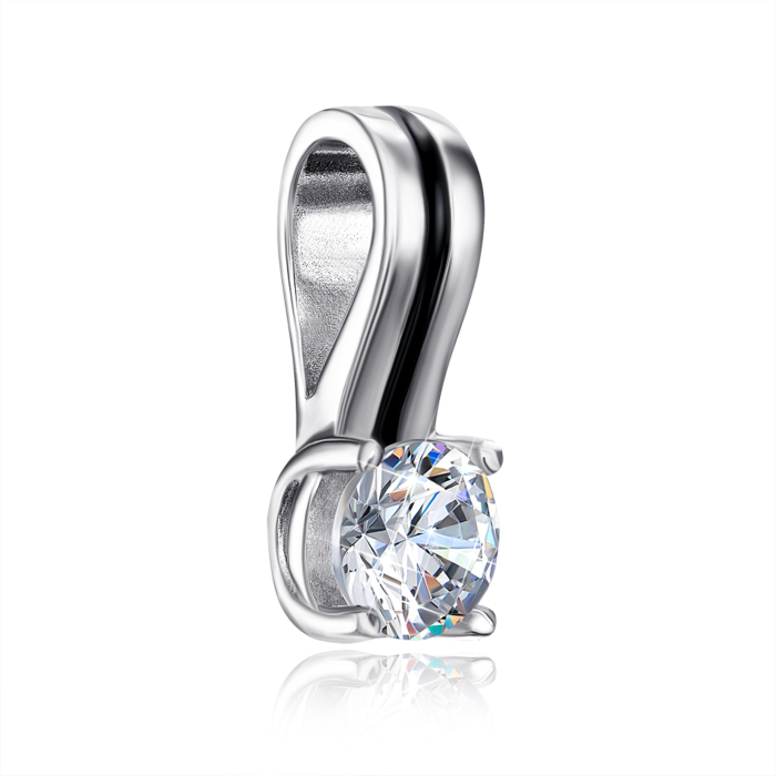 Срібна підвіска з фіанітами S і емаллю. Артикул 35165/12/1/2029