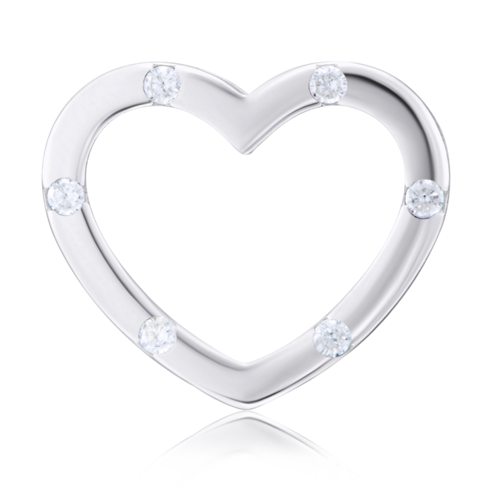 Срібна підвіска «Серце» з фіанітами. Артикул 35349/12/1/46