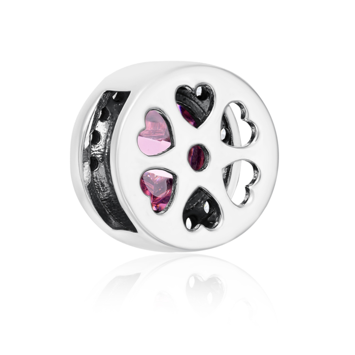 Срібна підвіска-шарм з фіанітами. Артикул HSZ-1411-D-P/12/1