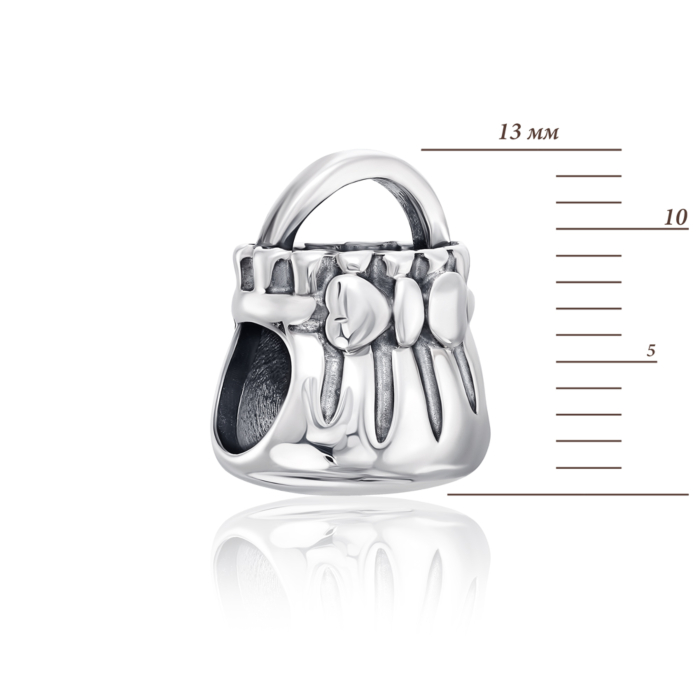 Срібна підвіска шарм «Сумка». Артикул 35207/12/4