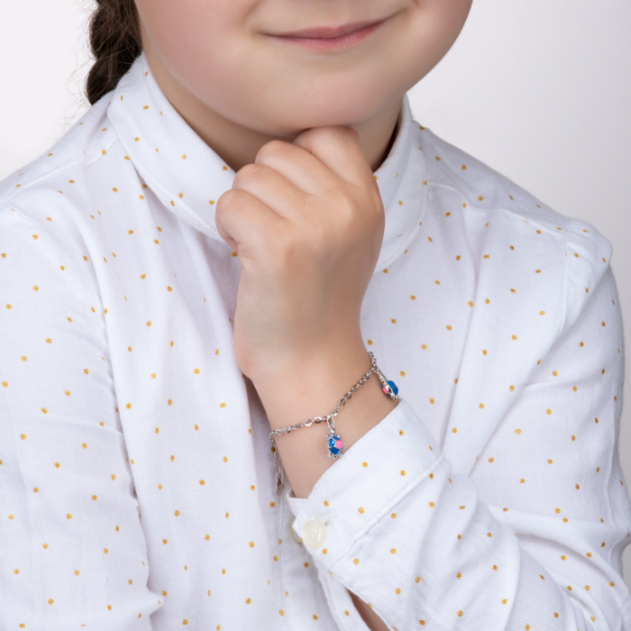 Срібний браслет з емаллю. Артикул 2F19489-B/12/1215