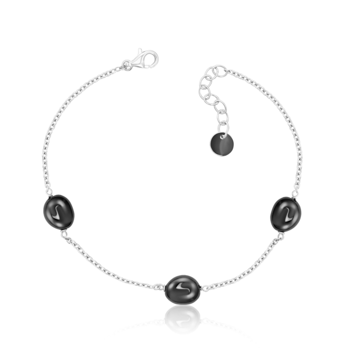 Срібний браслет з керамікою. Артикул SB2825-B-B/12