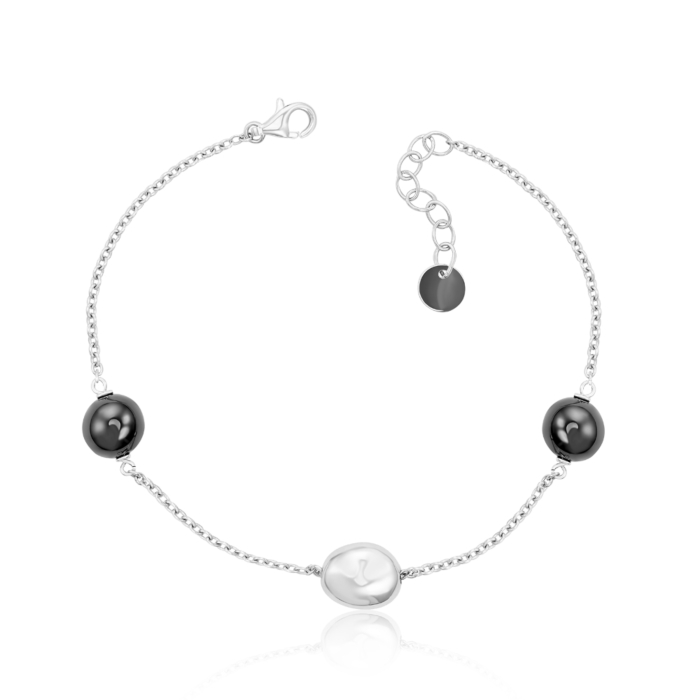 Срібний браслет з керамікою. Артикул SB2844-2-B-B/12